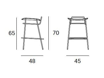 Высокий металлический табурет с подставкой для ног Blasco&Vila Fosca ARCH-00137481 - Вид №15