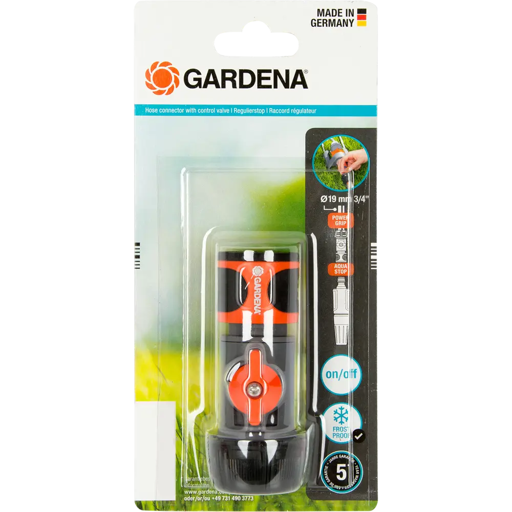 Коннектор для шланга быстросъёмный регулируемый Gardena 3/4 дюйма STLM-2110427 - Вид №3