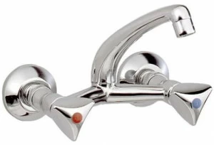 rvb Смеситель для раковины мостовой настенный на 2 отверстия Medico 4201.--.10