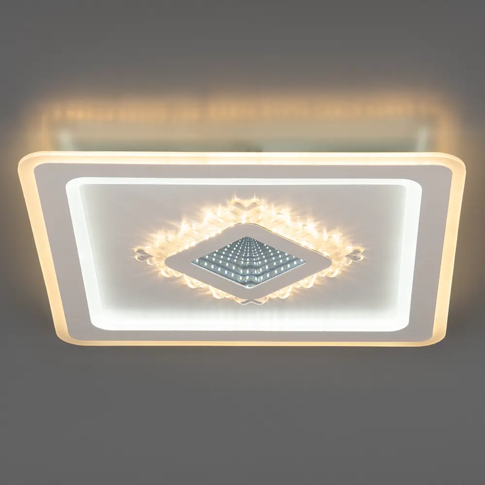 Люстра потолочная светодиодная диммируемая Ritter Crystal 3D 52367 3 с д/у 120 Вт 40 м² регулируемый белый свет цвет белый 84856782 STLM-2029706  - Вид №1