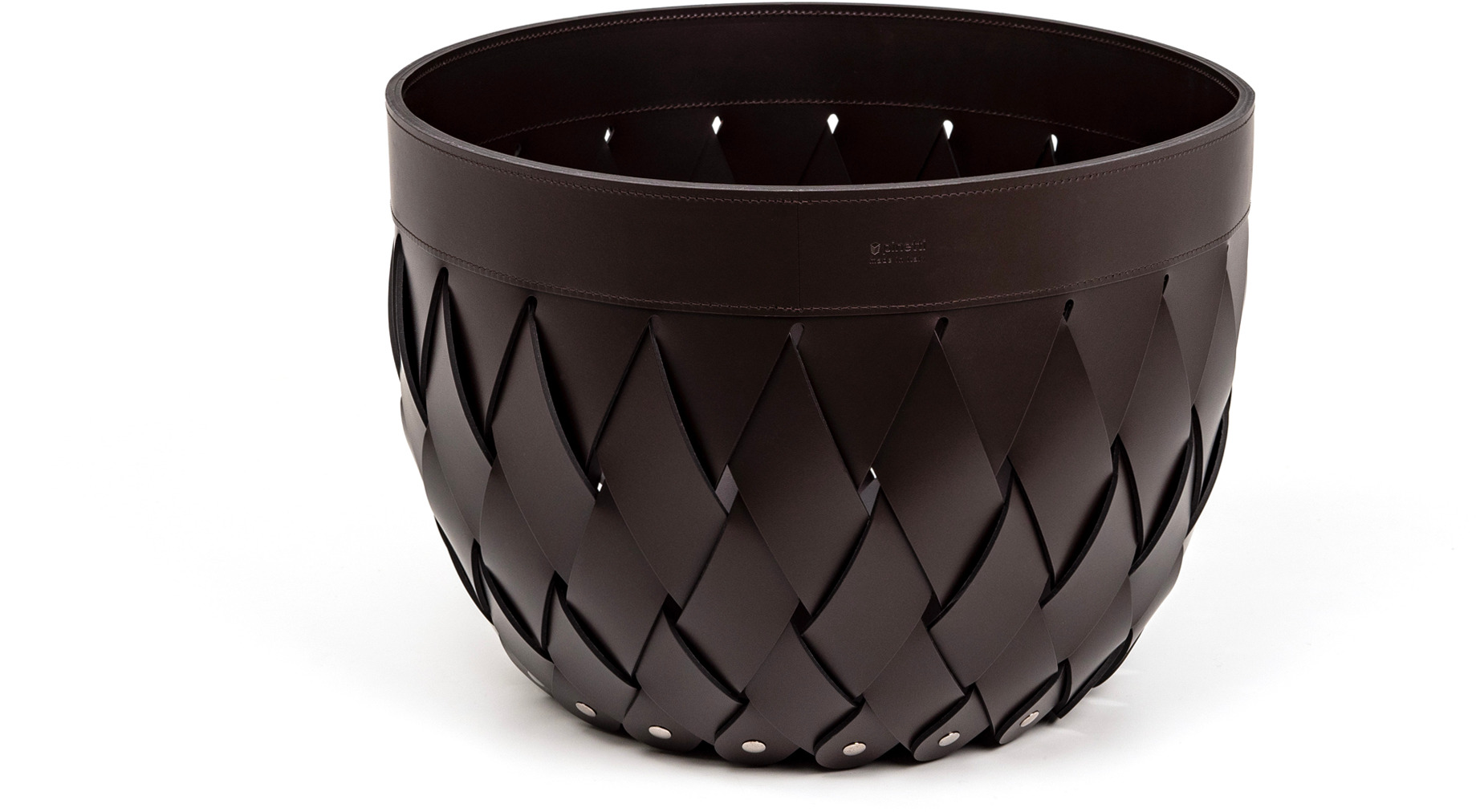 Маленькая корзина Canaria - Ø 40XH30 см / регенерированная кожа_манго