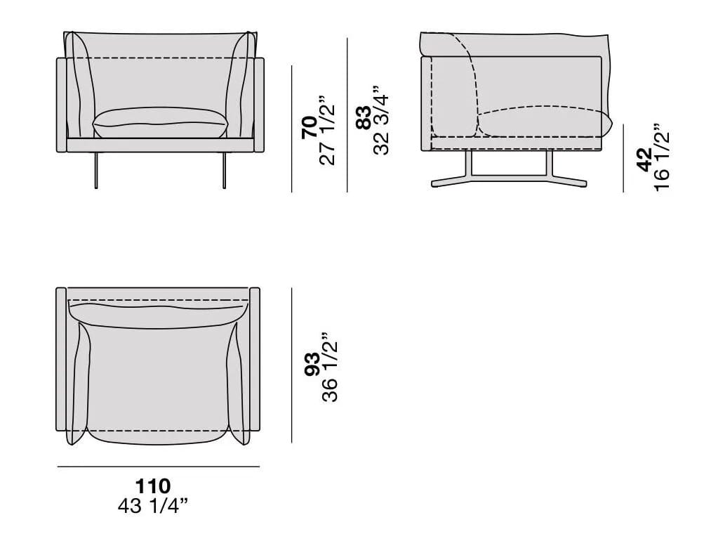 Тканевое кресло с подлокотниками Alf DaFrè Oslo 2 ARCH-00005616 - Вид №1