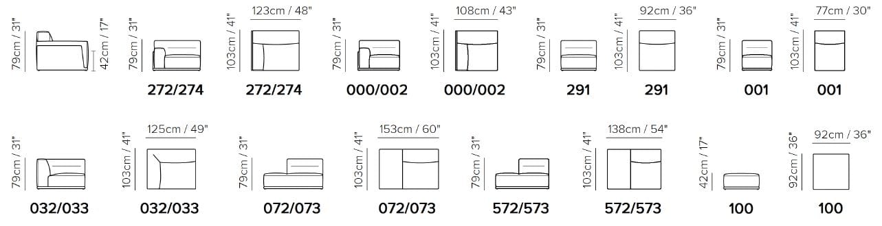 2-местный тканевый диван Natuzzi Italia Dorian ARCH-00023166 - Вид №2