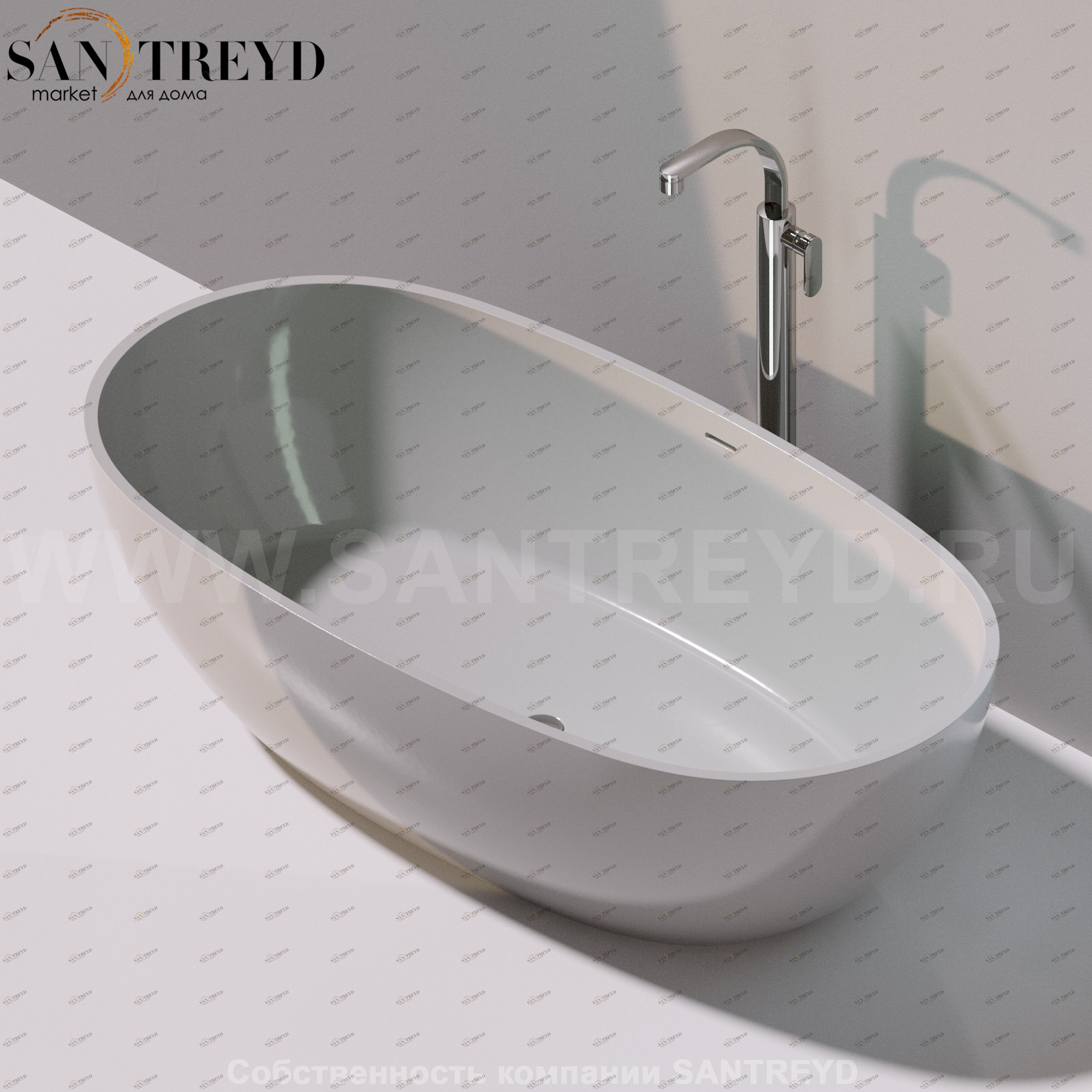 Flaminia APP Ванна свободностоящая 176 см серая AP176V.7047 Ceramica Flaminia AP176V7047