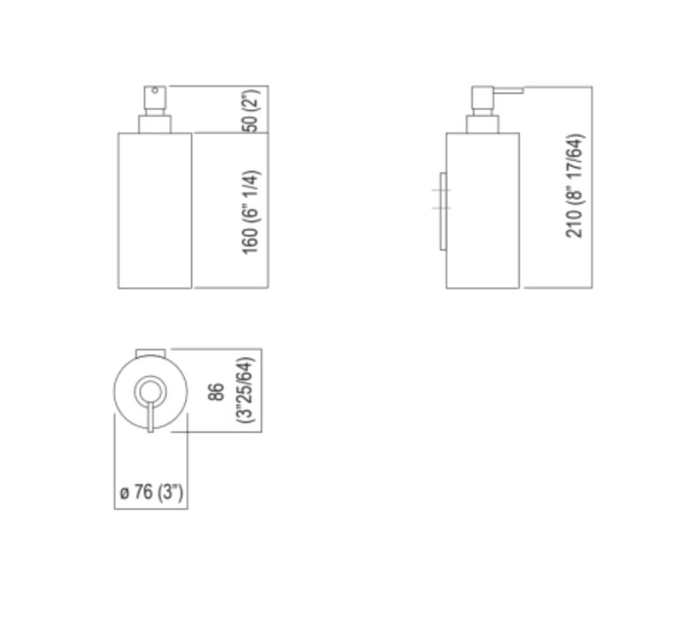 Настенный дозатор мыла из нержавеющей стали Agape 369 ARCH-00121842 - Вид №3