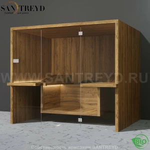 Effegibi AIR BI90800002 Био-сауна. Установка: к стене. Мощность: 9 кВт макс. Размеры: длина 247 см, ширина 182 см. Отделка: осина термообработанная.