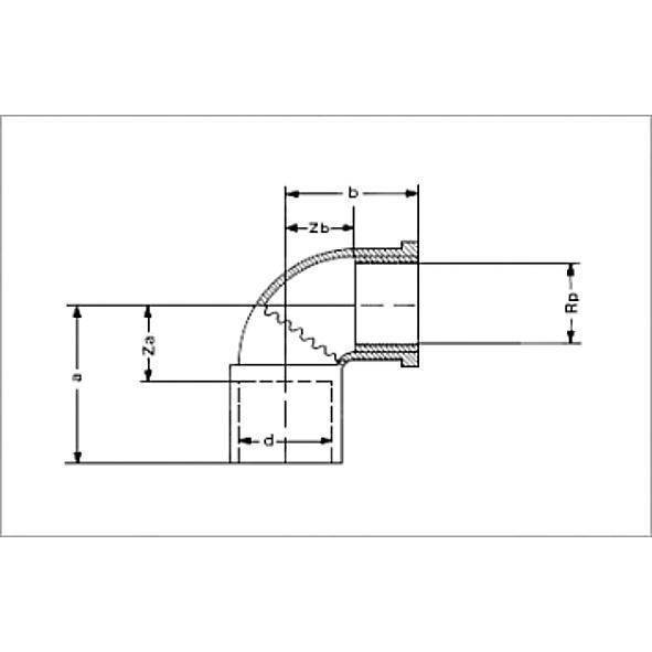 140901212 SANHA 4090G угловой переход ВП-ВР, бронза 12x1/2 мм  - Вид №1