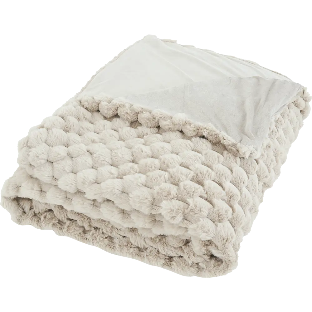 Santreyd Honeycomb: меховой плед кремового цвета 200x220 см 84720860 STLM-0053984