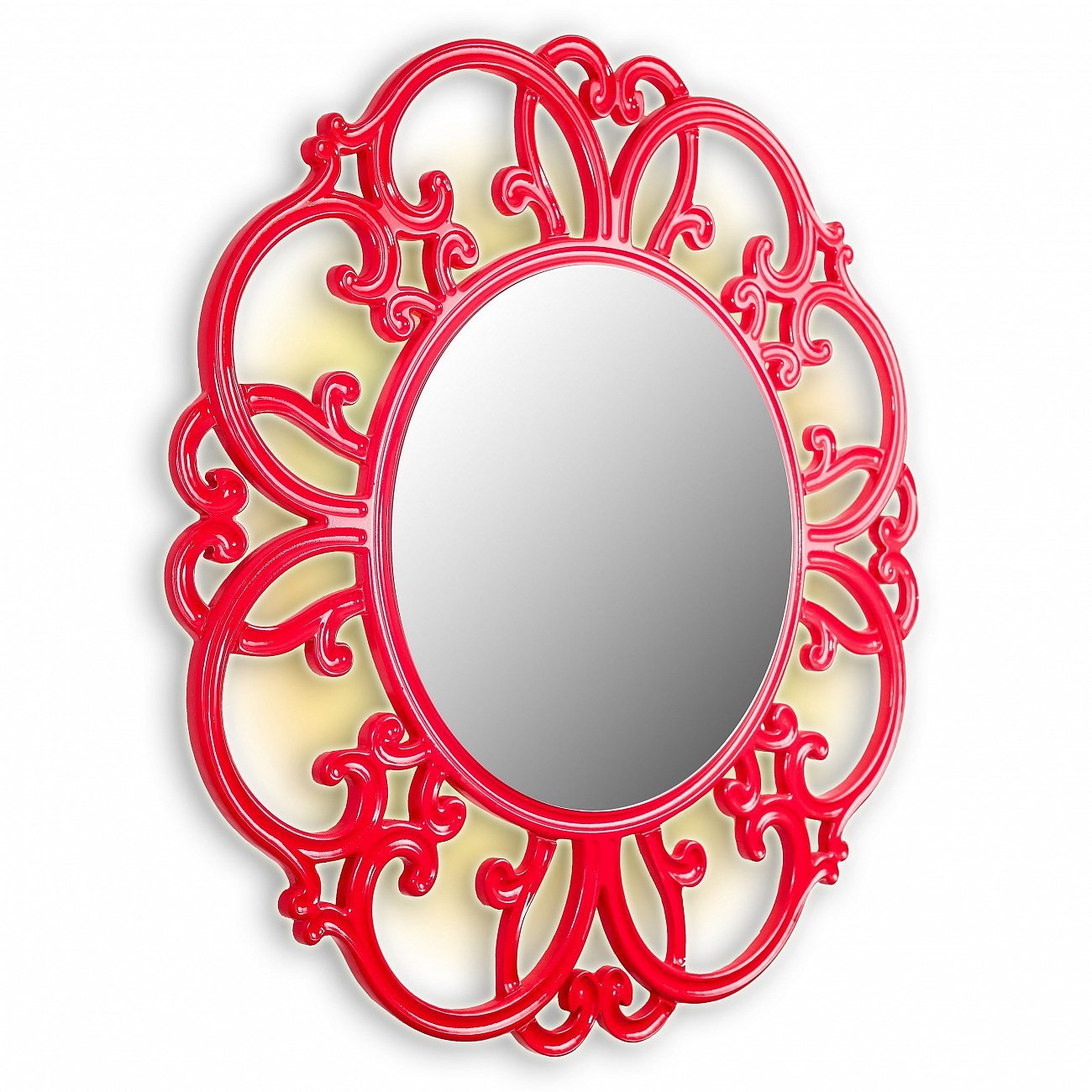 Круглое зеркало настенное красное TIFFANY IN SHAPE TIFFANY 00-3860105 Красный - Вид №1