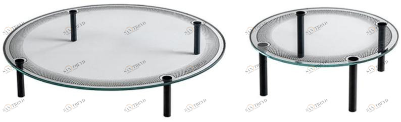 Casamilano Низкий круглый журнальный столик из алюминия и стекла sun-id-1423318