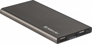83627 внешний аккумулятор extralife fast 5000b li-pol,2usb+1type-c,5000mah,3a Defender