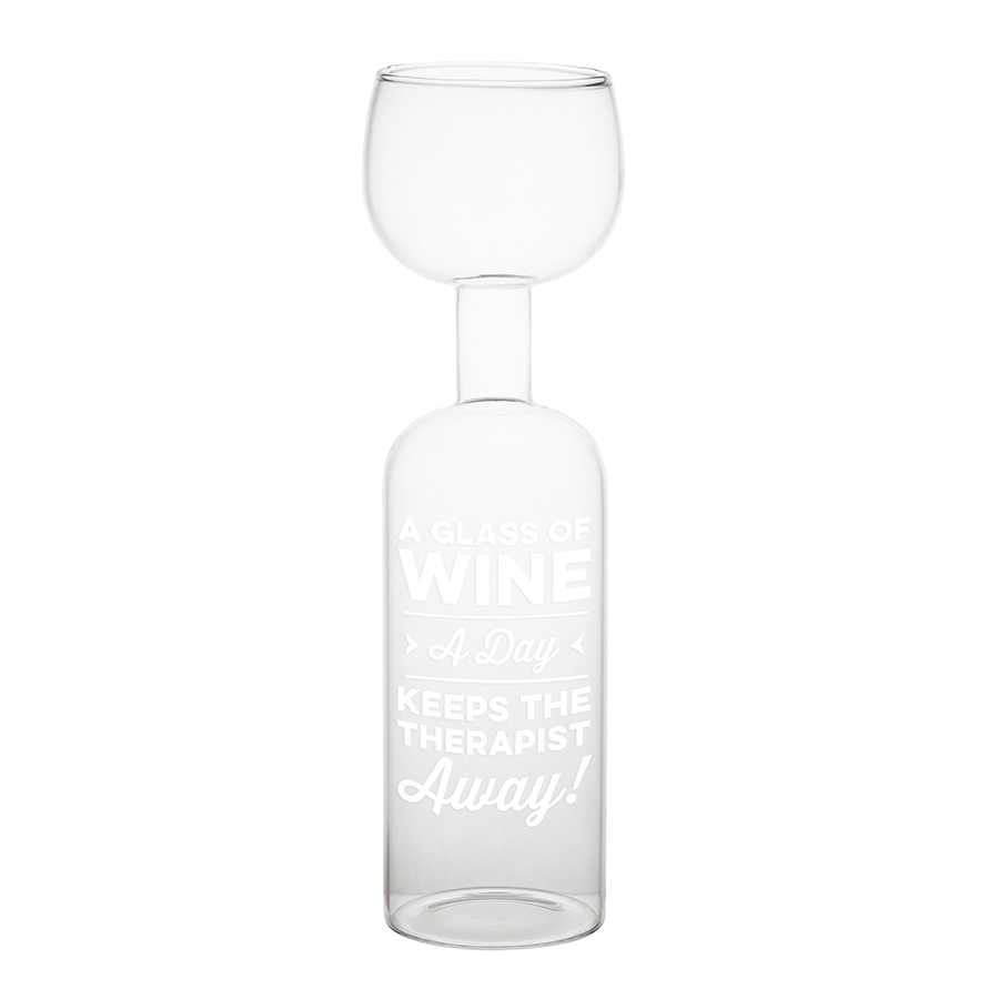 Бокал с бутылкой 750 мл a glass per day BIGMOUTH ДИЗАЙНЕРСКИЕ 00-3862993 Прозрачный  - Вид №1
