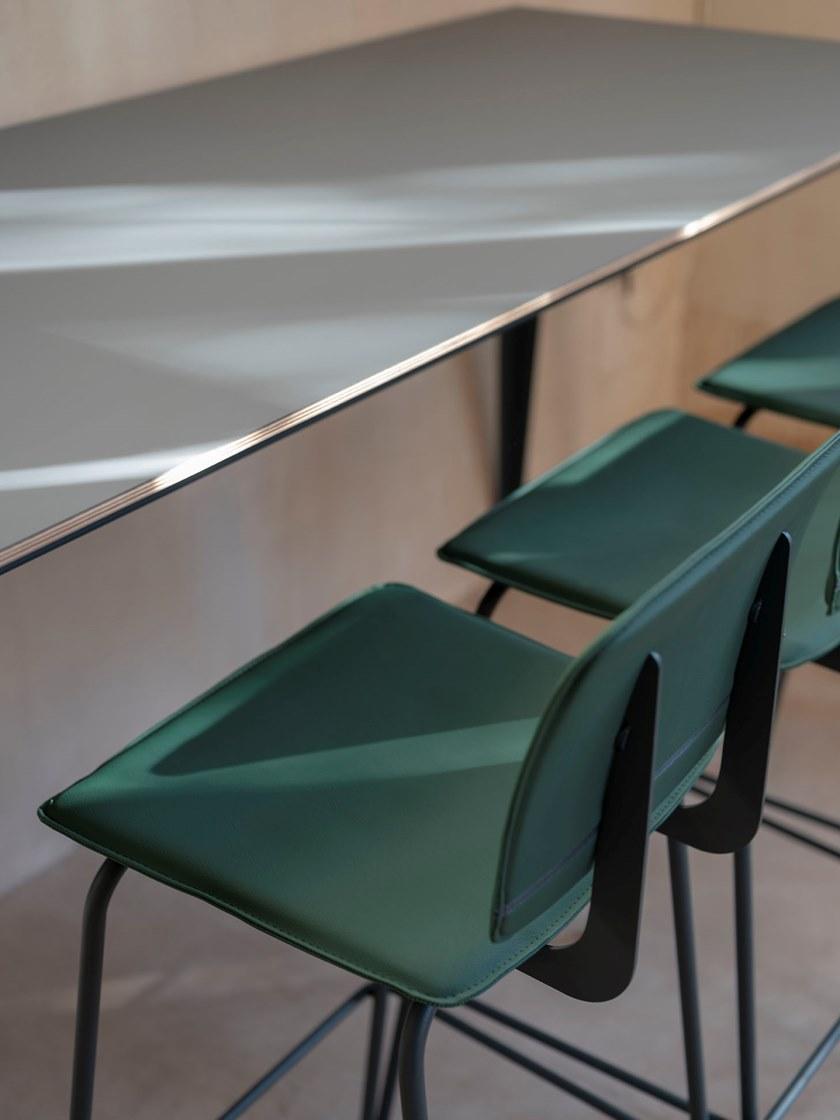 ONDARRETA Высокий барный стул из кожи со спинкой Don sun-id-1442543 - Вид №8