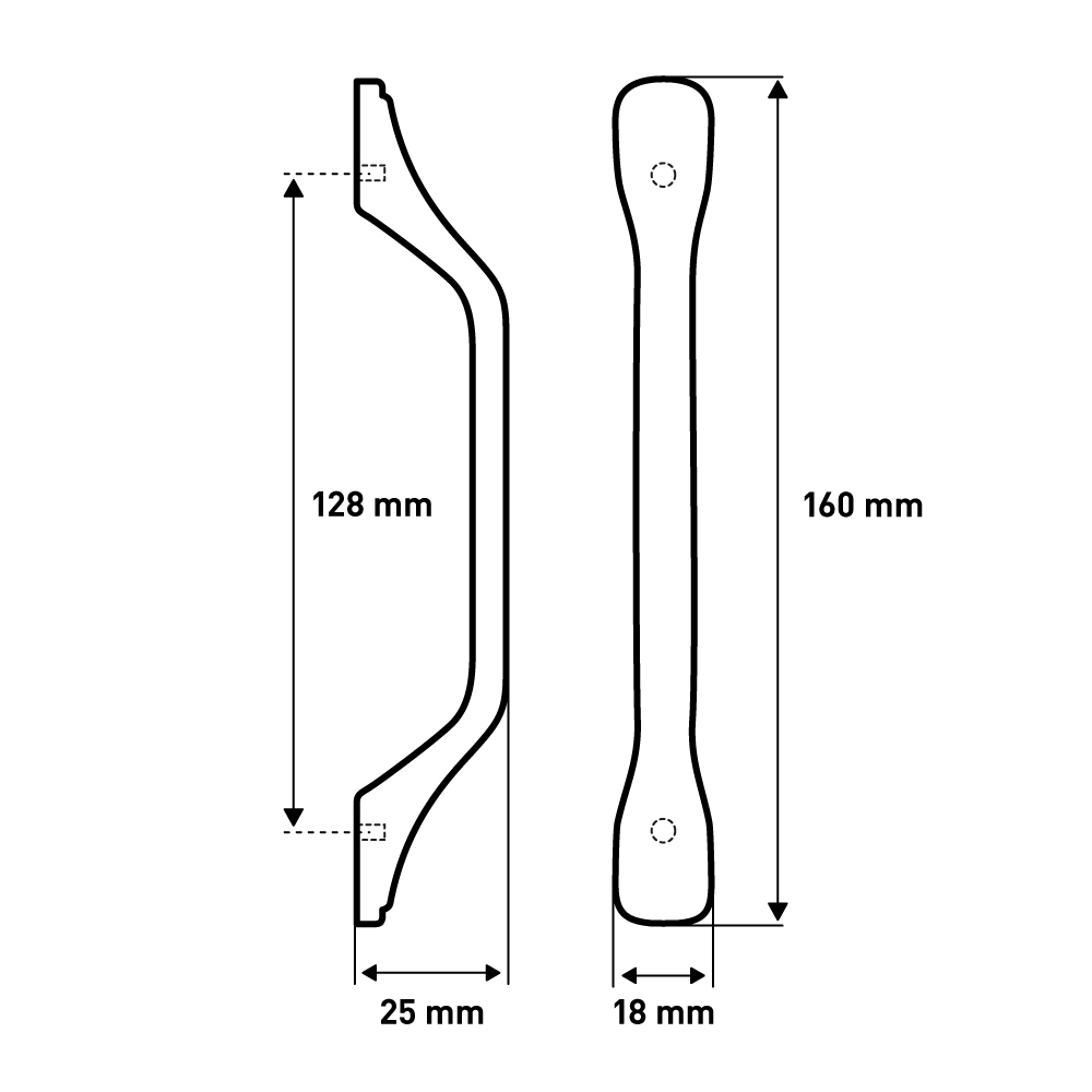 Мебельная ручка  Скоба, 128 мм, хром LJPS0193 Public Steel Россия  - Вид №4