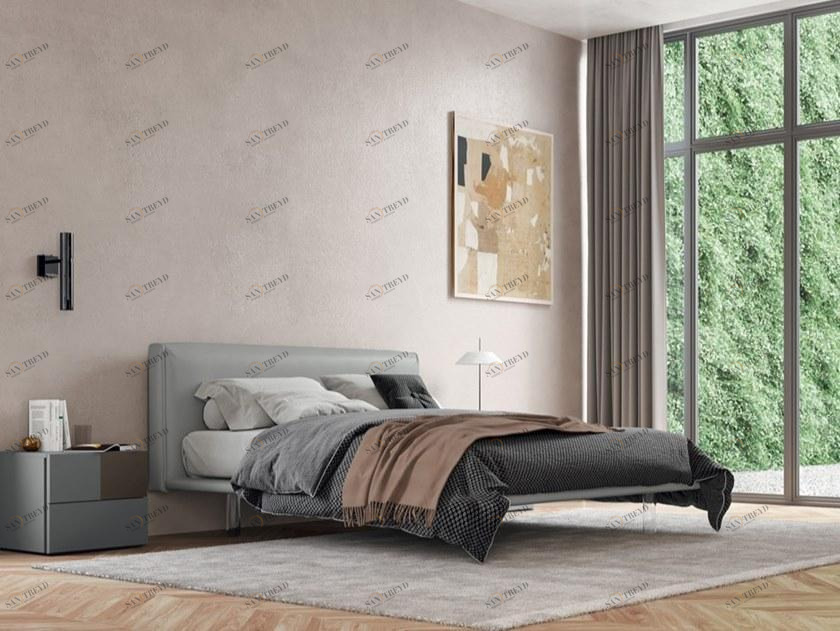 Febal Casa Кровать из искусственной кожи с мягким изголовьем sun-id-1446808