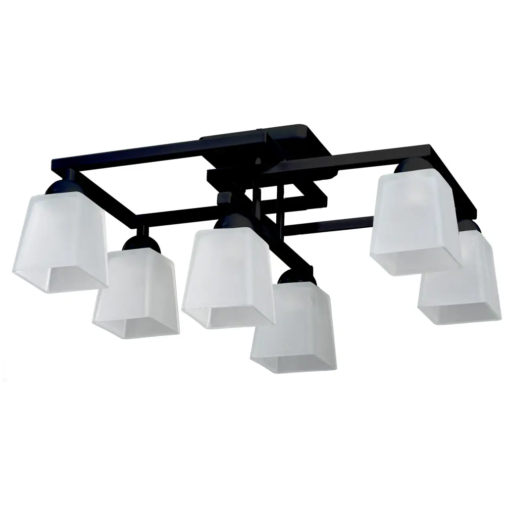 Люстра потолочная Олимпия 504 6 ламп 22 м² цвет черный/белый СВЕТУС STLM-2111757