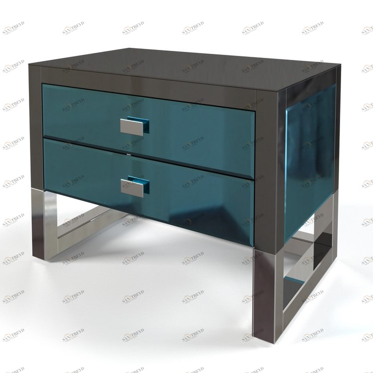 Тумбочка прикроватная зеркальная Gravity GRAUM - 191771 Зеркальный;синий 