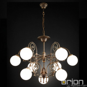 Orion LU 1716/6+3 Altpatina/493 opal люстра подвесная