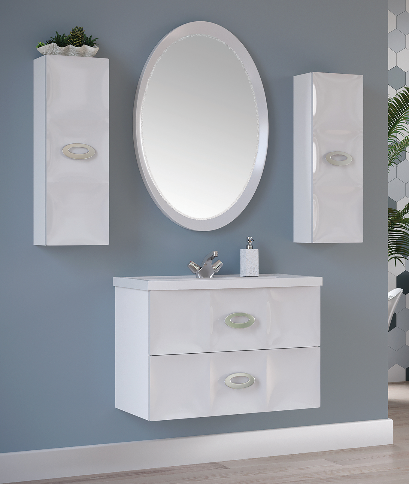 У73235 Зеркало Arrondi/Bonne 60 White 1 Marka Art - Вид №3