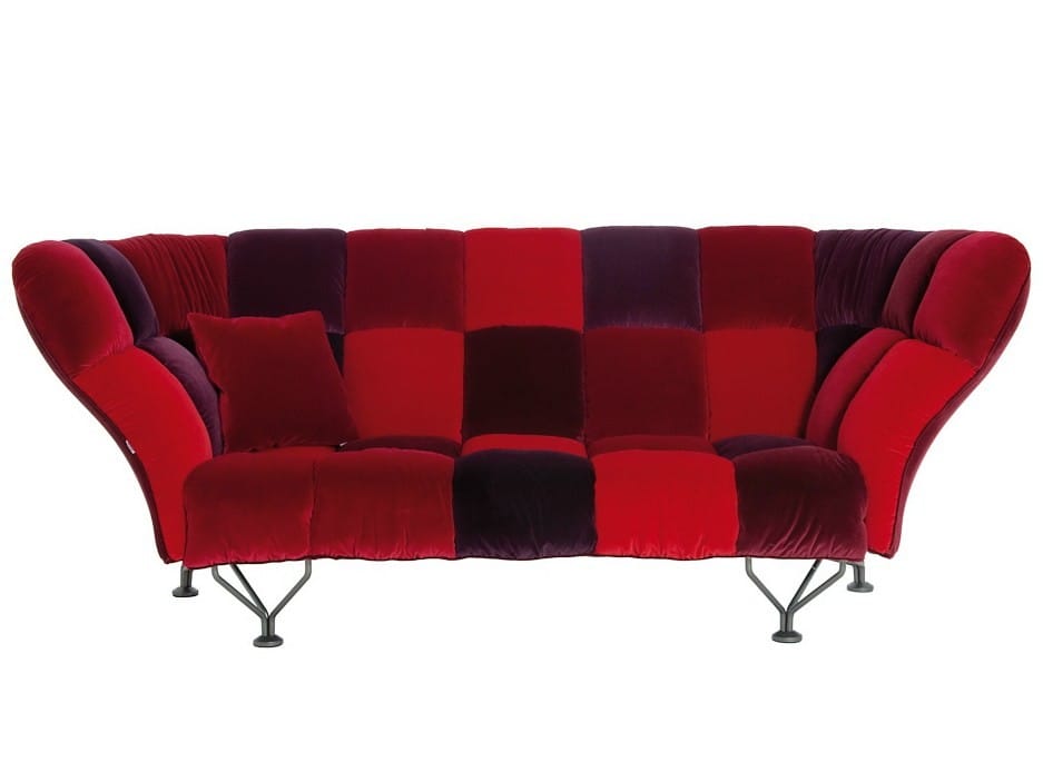 3-местный бархатный диван с высокой спинкой Driade 33 подушки ARCH-00078256