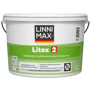 Краска для стен и потолков моющаяся Linnimax Litex 2 матовая цвет белый база A 9 л