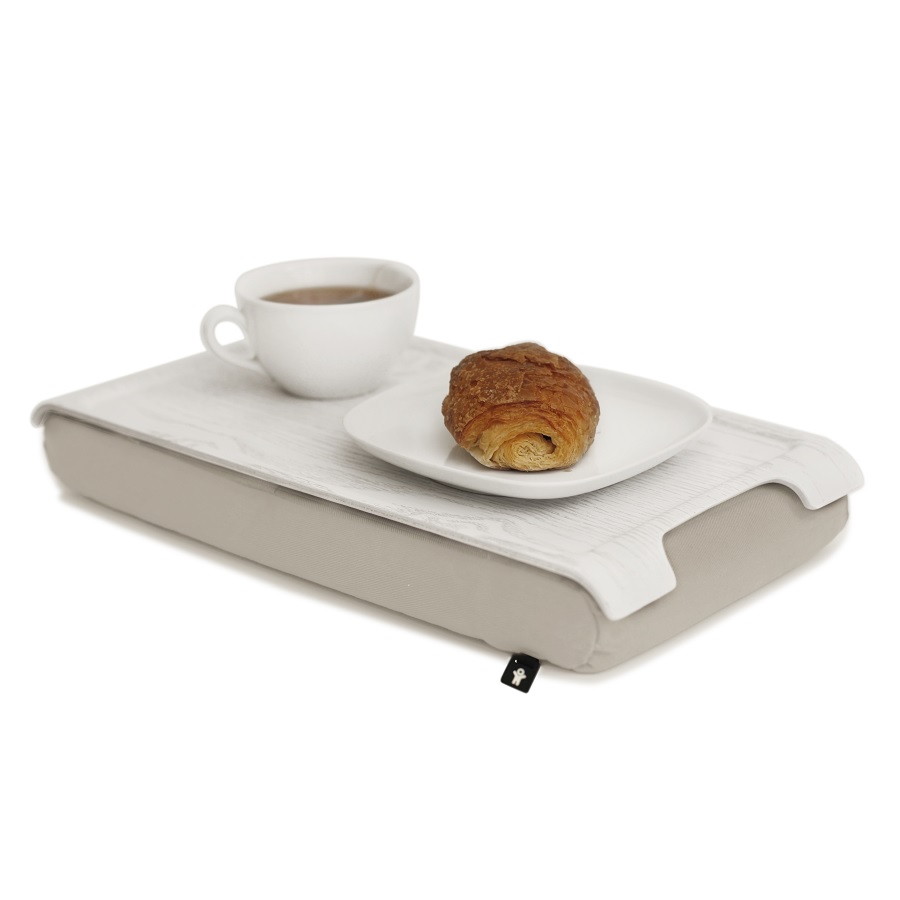263183 Подставка с деревянным подносом laptray мини белая/кремовая Bosign  - Вид №4