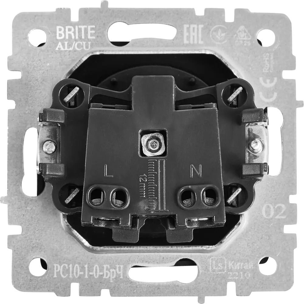 Розетка IEK Brite черная без заземления для скрытого монтажа 87761565 STLM-1437921 - Вид №3