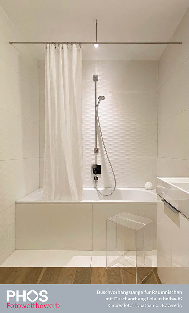 DSN12-3 Карниз для душевой занавески ø12 мм от 160 до 220 см - на заказ PHOS  - Вид №3