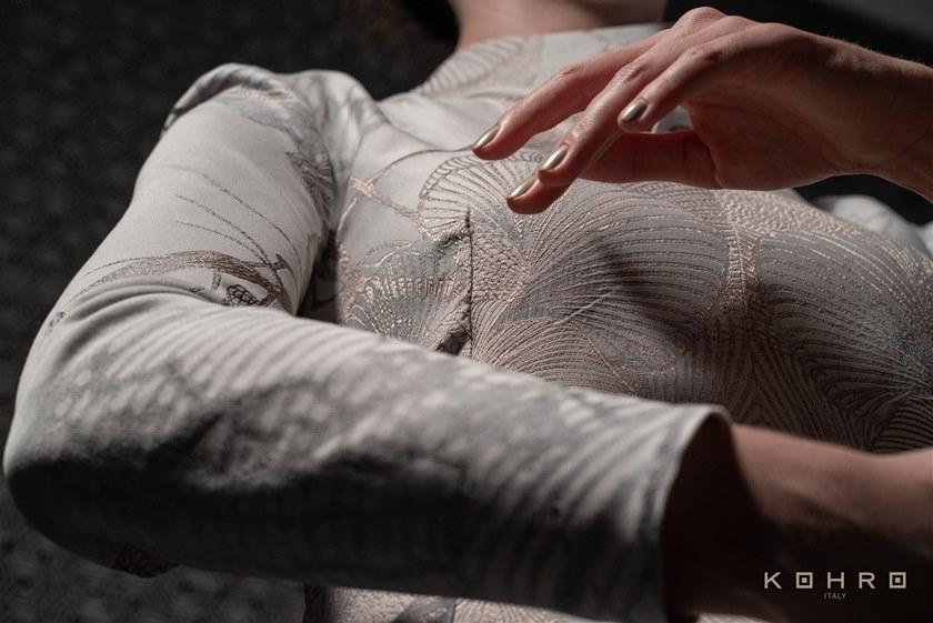 KOHRO Хлопковая ткань с графическими мотивами A gong on the river K0006081  - Вид №7