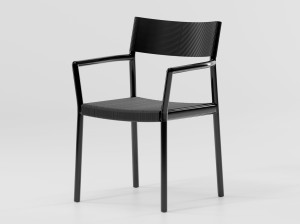 Алюминиевый стул с подлокотниками с веревочным сиденьем