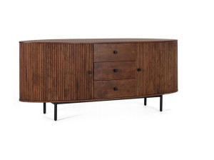 Шкаф из акации с распашными дверцами и ящиками