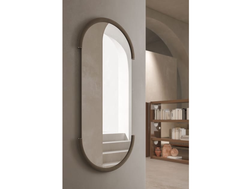 Настенное зеркало с кожаной рамкой CPRN HOMOOD Shapes ARCH-00130891