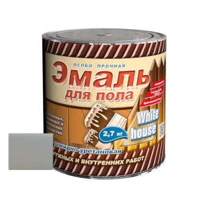90196877 Эмаль для пола алкидно-уретановая White House мокрый асфальт 2.7 кг STLM-1337678