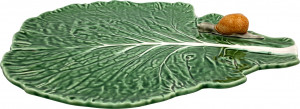 10583846 Bordallo Pinheiro Блюдо для сыра Bordallo Pinheiro Капуста 39,5х35,5см, с улиткой, керамика Керамика