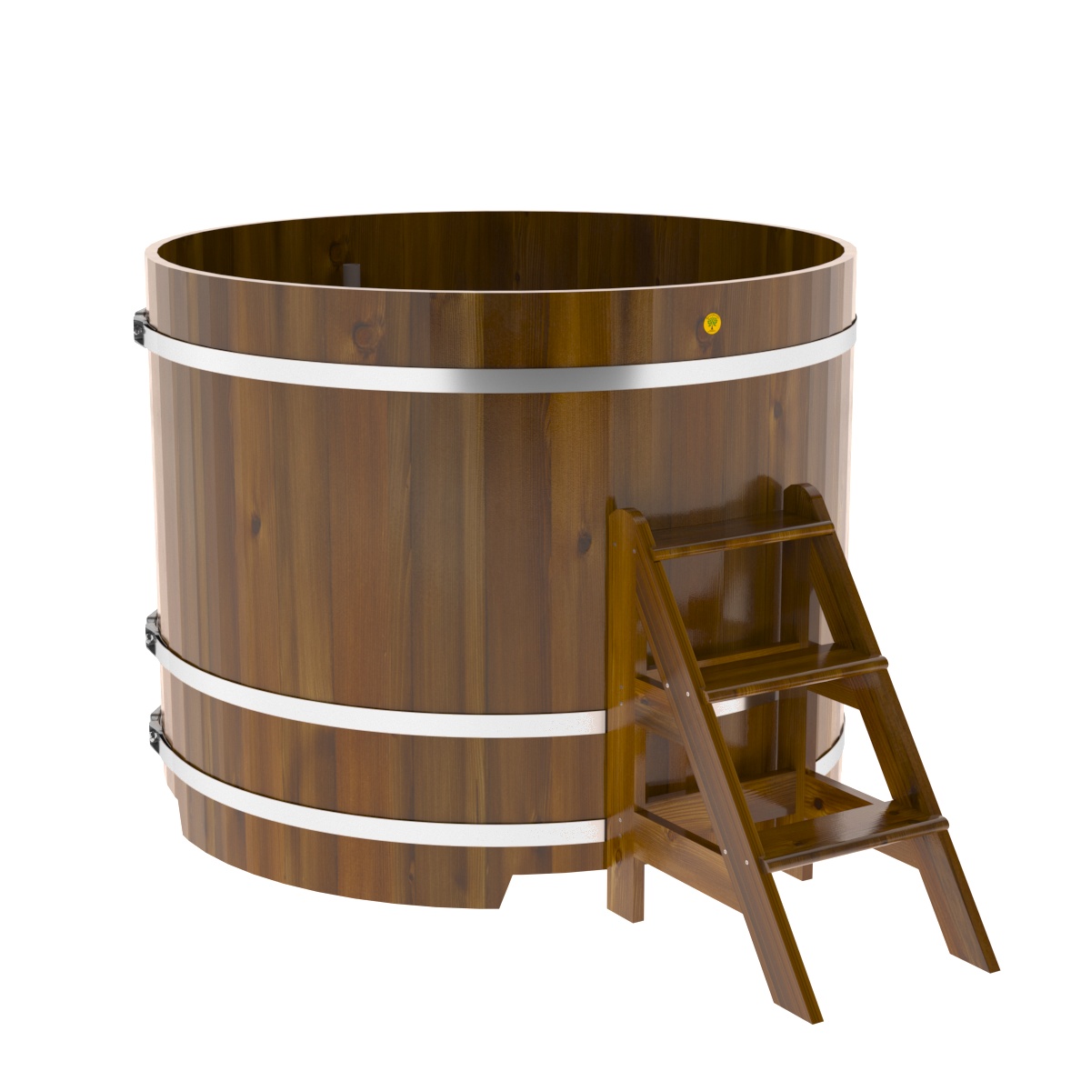 2234 Купель круглая из лиственницы Рустик d=1,50х1,2 морёная Alyarus  - Вид №1