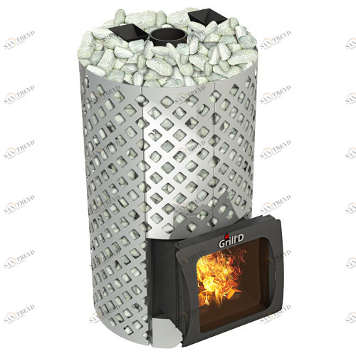 Печь для бани GRILL'D Violet World Steel Romb Short Window Max с закрытой каменкой 6682