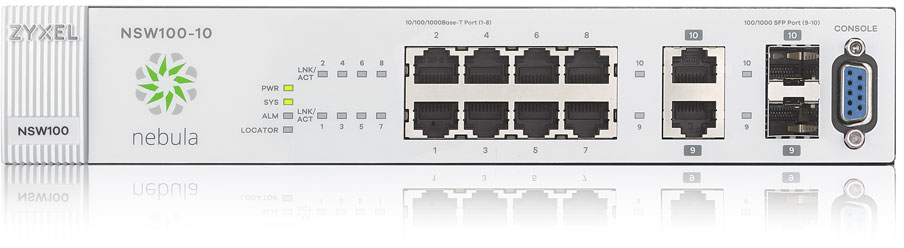 NSW100-10P-EU0101F nsw100-10p, 10-port gbe nebula cloud managed poe switch, 180 watt ZyXEL Santreyd 