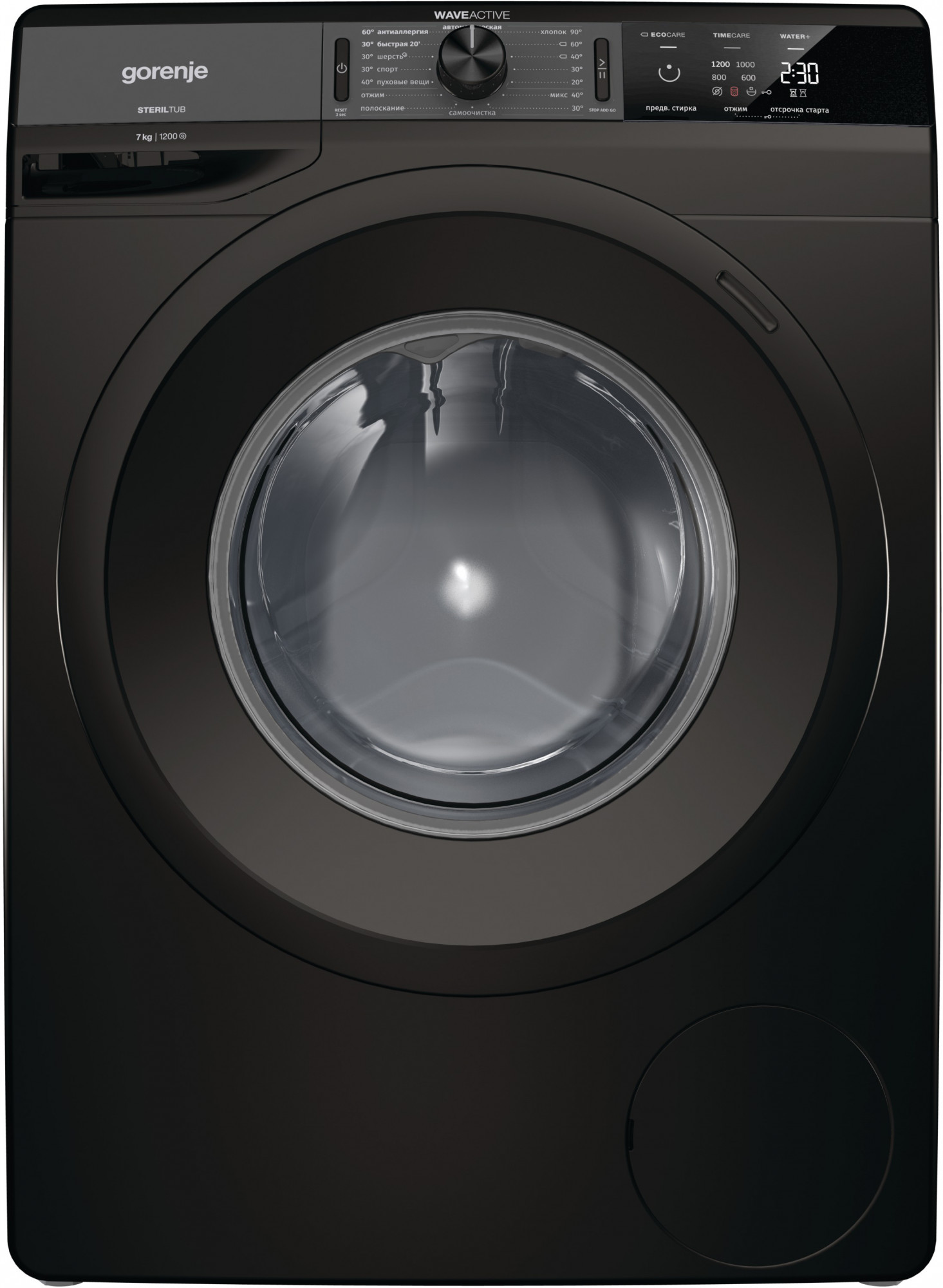 WE72S3B Стиральная машина / узкая стиральная машина, 85x60x46.5, загрузка фронтальная, 7кг, до 1200 об/мин при отжиме, 16 программ, черный Gorenje Santreyd 