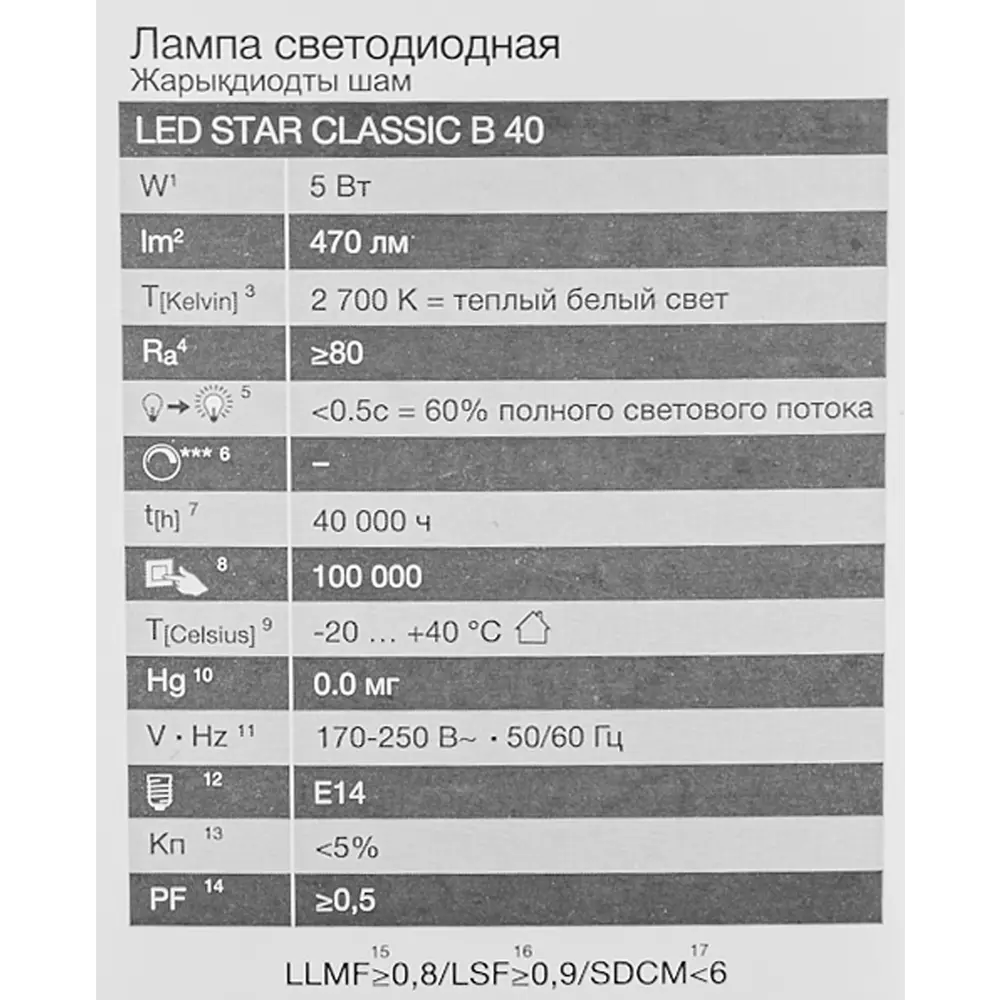 Светодиодная лампа OSRAM свеча 5Вт E14 теплый белый свет 85100492 STLM-1371652 - Вид №4