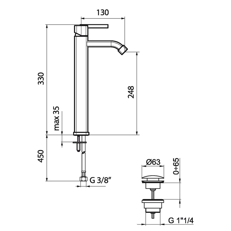 AZ830402015 Смеситель для раковины Webert Azeta  - Вид №2