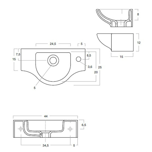 41885 Подвесная раковина настенная овальная   белая Santreyd  - Вид №1