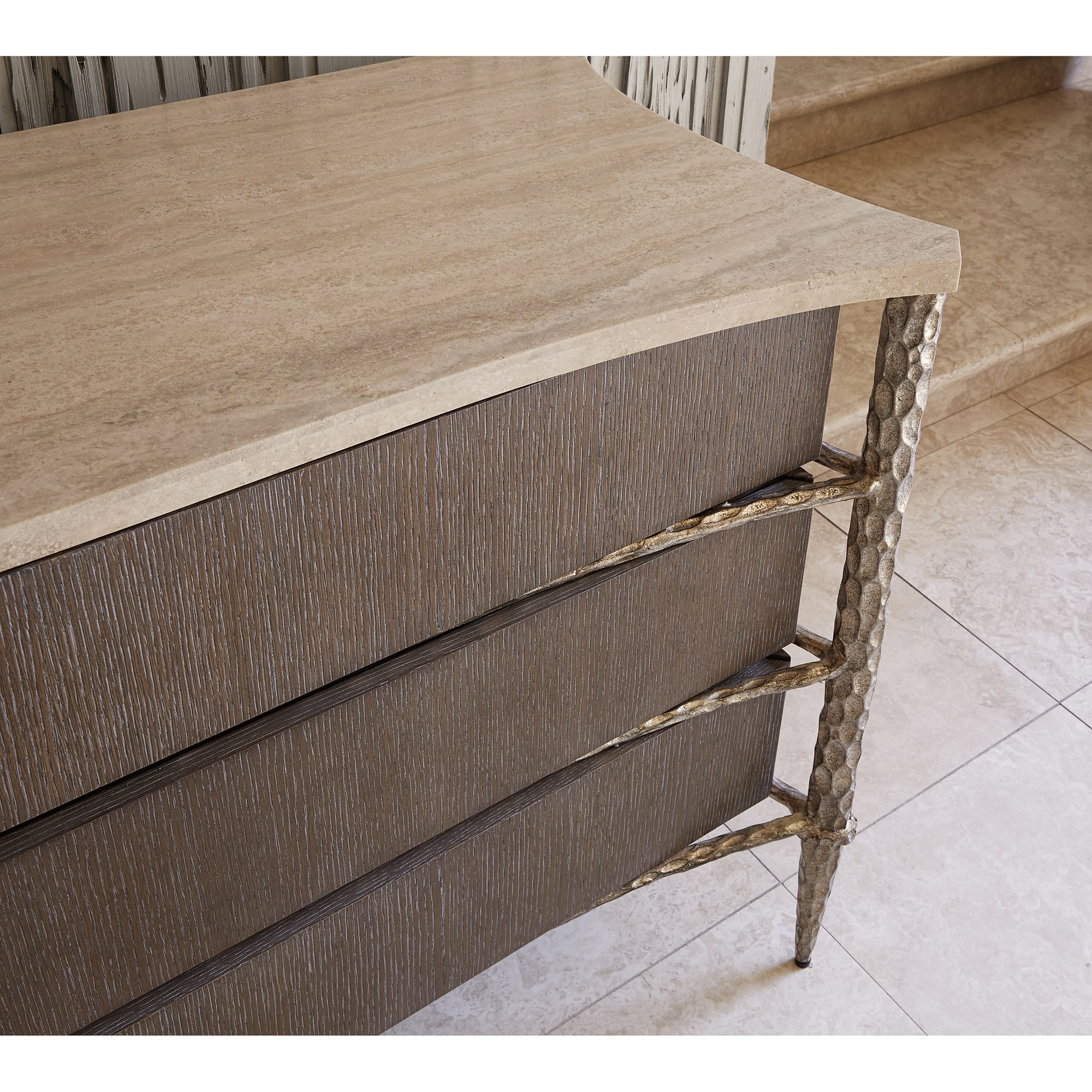 Тумбочка 09133-830-001 Chiseled Chest - Driftwood / Ant. Silver Ambella  - Вид №2