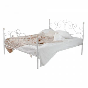 Кованая двуспальная кровать 160х200 с двумя спинками белая "Флоренция" FRANCESCO ROSSI ФЛОРЕНЦИЯ 134676 Белый