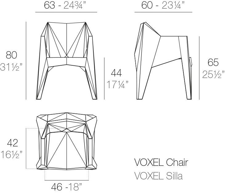 VONDOM Штабелируемый садовый стул с подлокотниками Voxel sun-id-1470954 - Вид №12