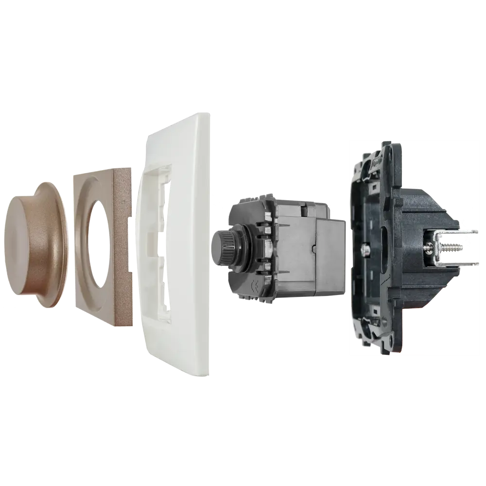 Legrand Structura - поворотный светорегулятор шампань для скрытого монтажа 82064660 STLM-0018648 - Вид №5