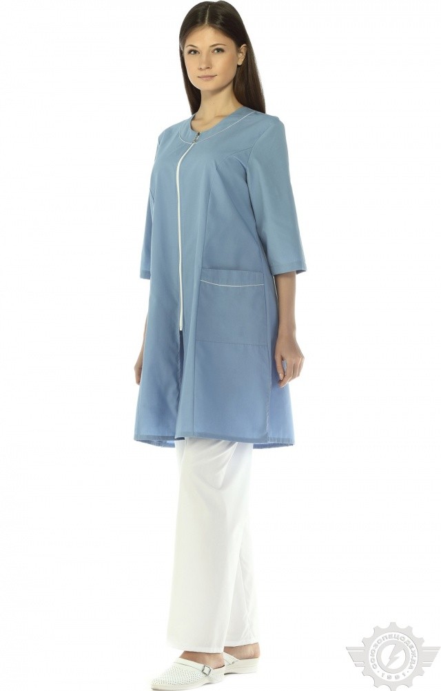 63695 Халат "Сервис-Люкс" темно-голубой  Медицинская одежда  размер 42/158-164 Спецодежда  - Вид №8
