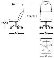 Sancal Кресло для руководителя из ткани с 5 спицами на колесиках Elle sun-id-1504476 - Вид №1