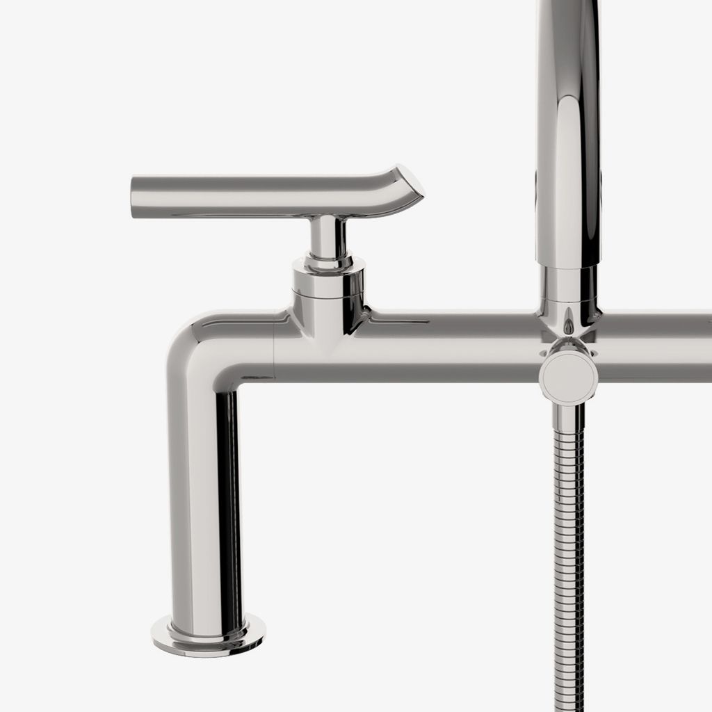 BXT260 Наполнитель для открытых ванн серии Bond Solo, устанавливаемый на террасу, с ручным душем и рычажными ручками Waterworks - Вид №1