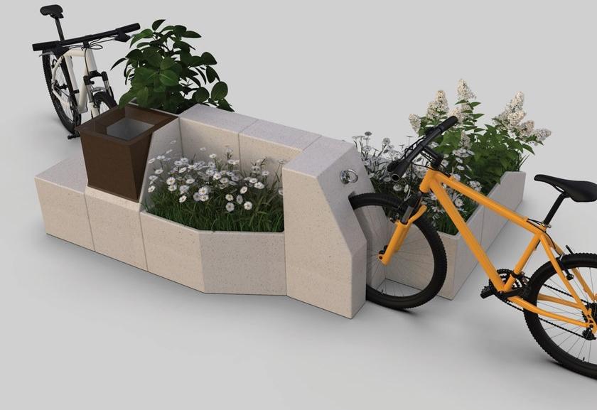 Manufatti Viscio Реконструированная каменная стойка для велосипедов Modula sun-id-1491089 - Вид №3