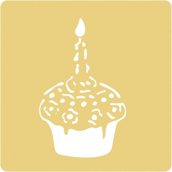 2800600 Трафарет для тиснения бумаги, 65x65 мм, упаковка 1 шт., праздничный торт № 2 Rayher 